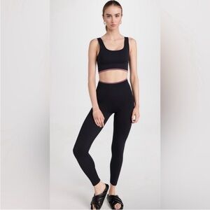 Outdoor Voices Ribbed Seamless Leggings Pink Black Size S
